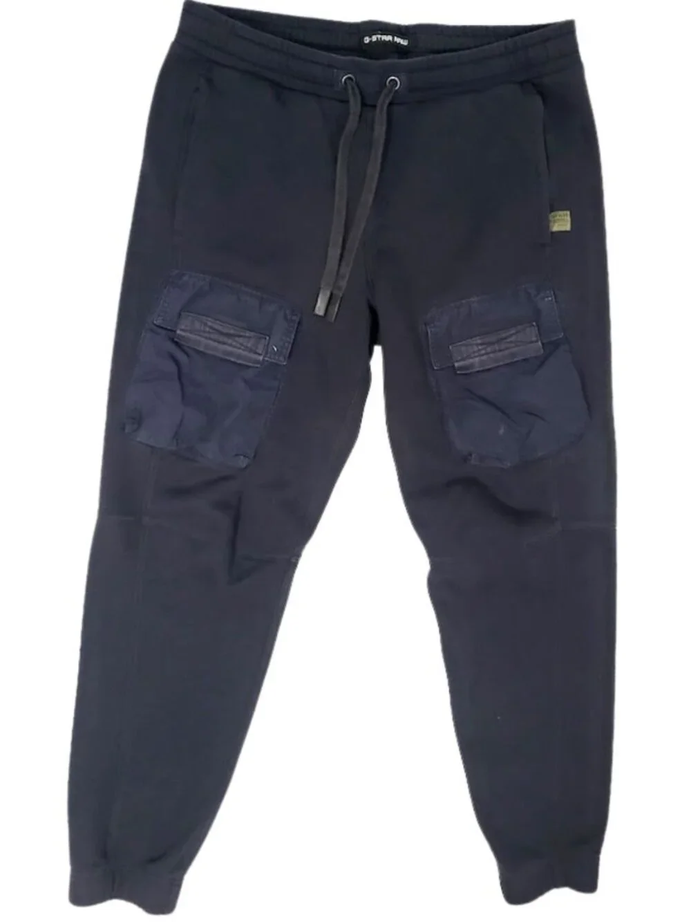 G STAR RAW Black Cargo Pocket Sweat Pants Drawstring Joggers - Men's Size M